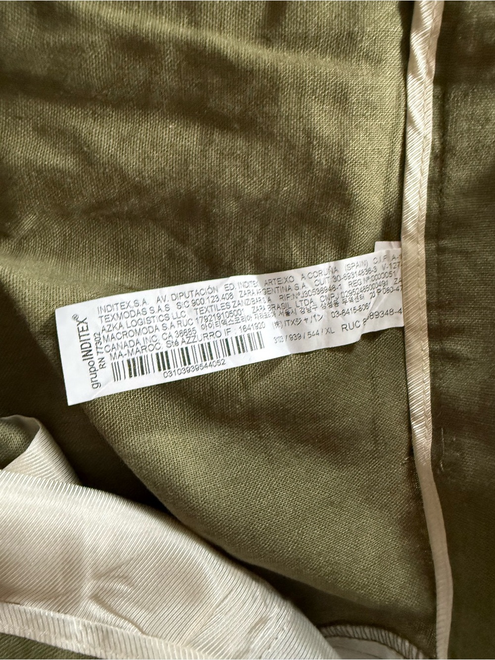 Zara Olive Green High-Waist Linen-Blend Shorts - Picture 9 of 10